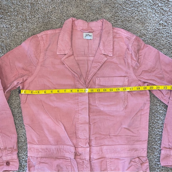 J Crew Foundry Garment-Dyed Corduroy Coverall Jumpsuit Weathered Rose Size 10 - Picture 8 of 14